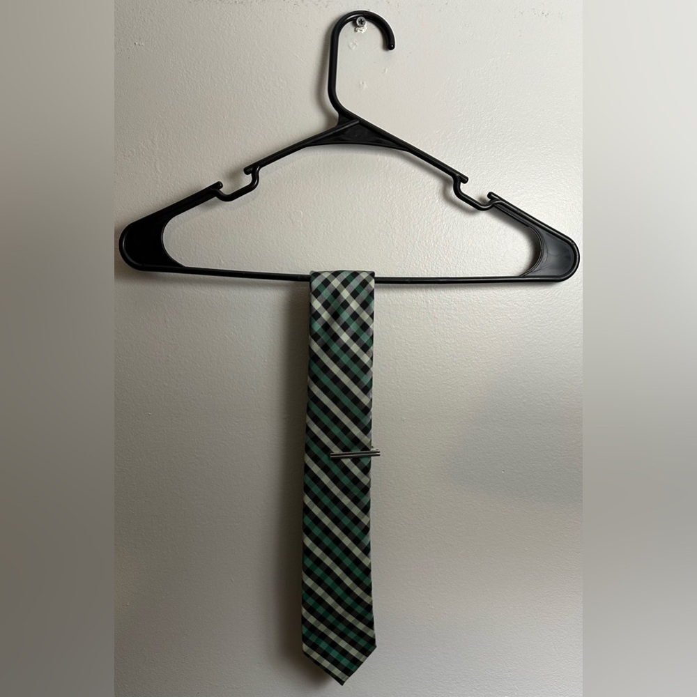 Green Gingham Tie